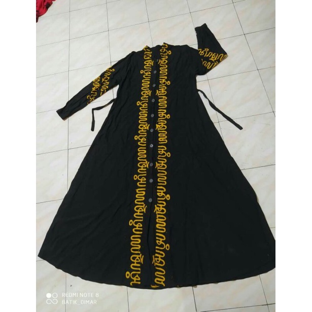 Gamis Twill Ori Hitam Aksara