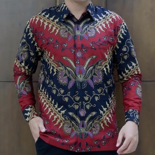 Batik pria lengan panjang MARRON DONGKER GOLD ORIGINAL BAJU PREMIUM KEKINIAN BATIK SOLO MURAH TERBARU