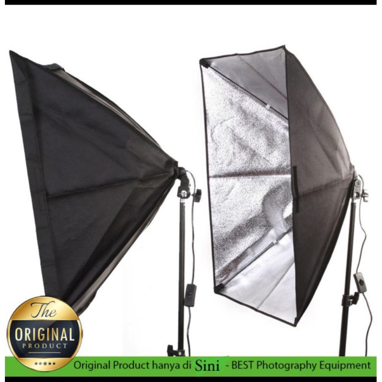 Paket Studio Foto A1 Light Stand 2M + 1 Socket E27 +  Softbox