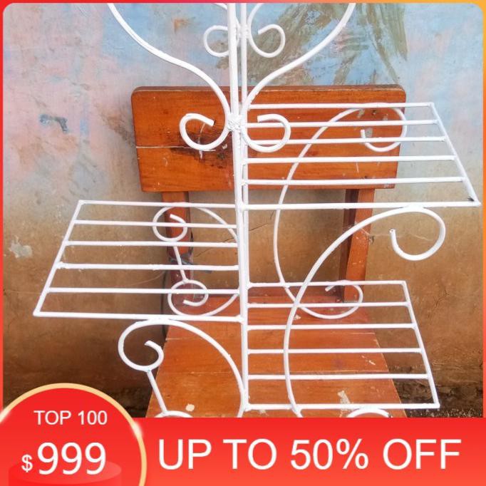 Promo Standing Rak Pot Bunga Besi / Rak Pot Besi 4 Susun