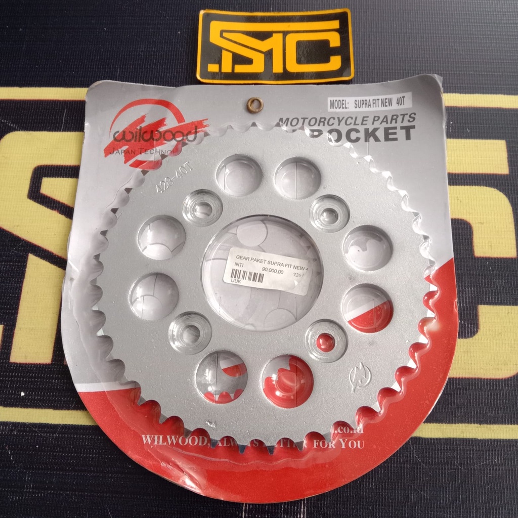 Gear Belakang 428 - 40T Supra Fit New / Karisma / Supra X 125 Wilwood