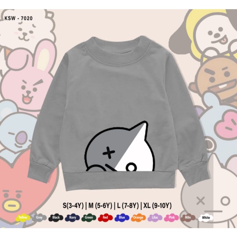 SWEATER ANAK BT21 TATA/RJ/MANG/KOYA/COOKY/SHOOKY/CHIMMY/VAN