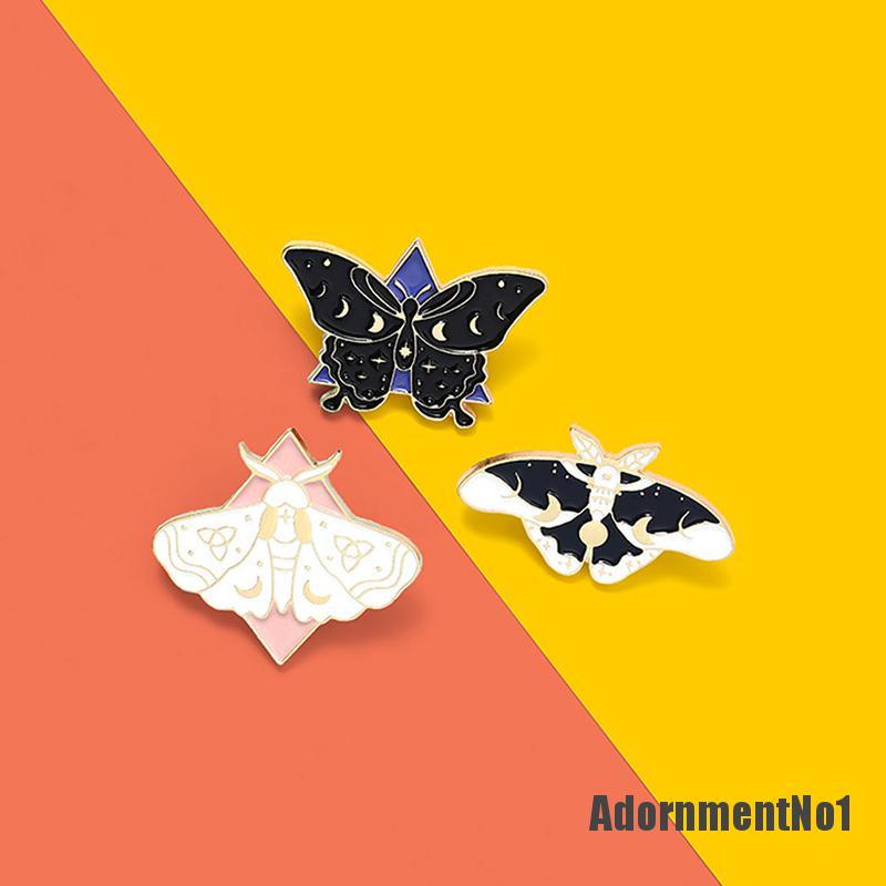 (Adornmentno1) 3pcs / Set Bros Pin Enamel Bentuk Kupu-Kupu Untuk Aksesoris Pakaian / Tas