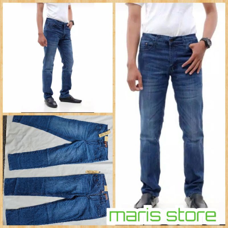 jeans panjang slim wisker ripet realpieck