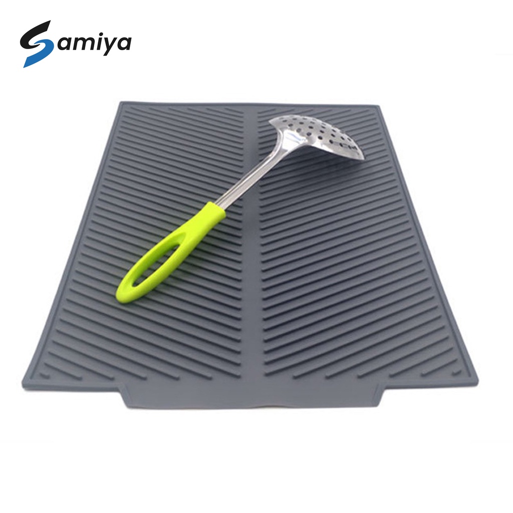 alas tatakan silikon pengering gelas piring dapur / silicone dish drying mat drain pad / bar kitchen mat