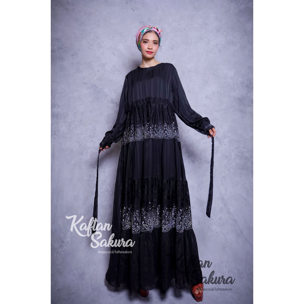 Baju Gamis Wanita Remaja Dewasa Terbaru Bahan Tile Bordir Mewah Premium Gamis Busui untuk Pesta Kondangan Lebaran 2022 ukuran all size real pic