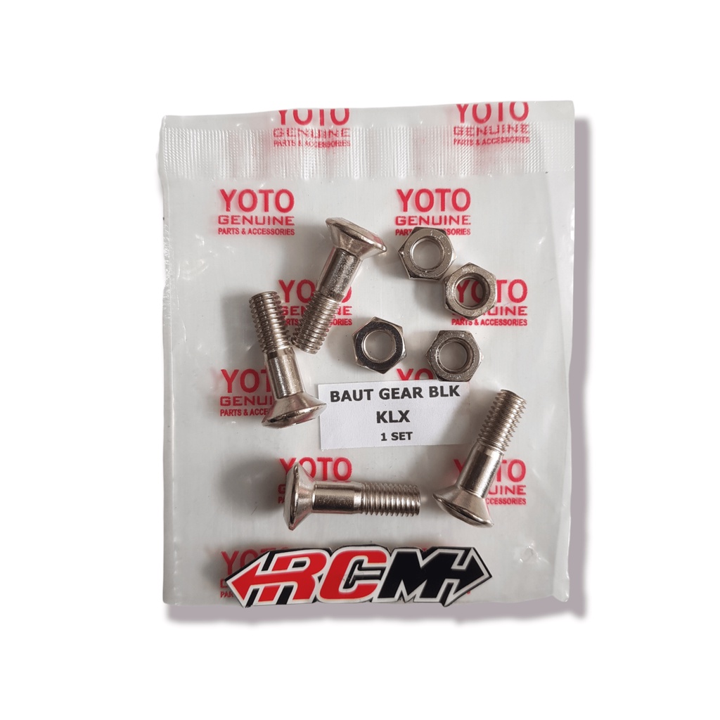 BAUT NUT SELF MUR SET KLX GER GIR GEAR BELAKANG BLK BLKNG  KLX KLX150 150 ORI ORIGINAL YOTO ASLI