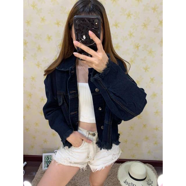 short oversized denim jacket