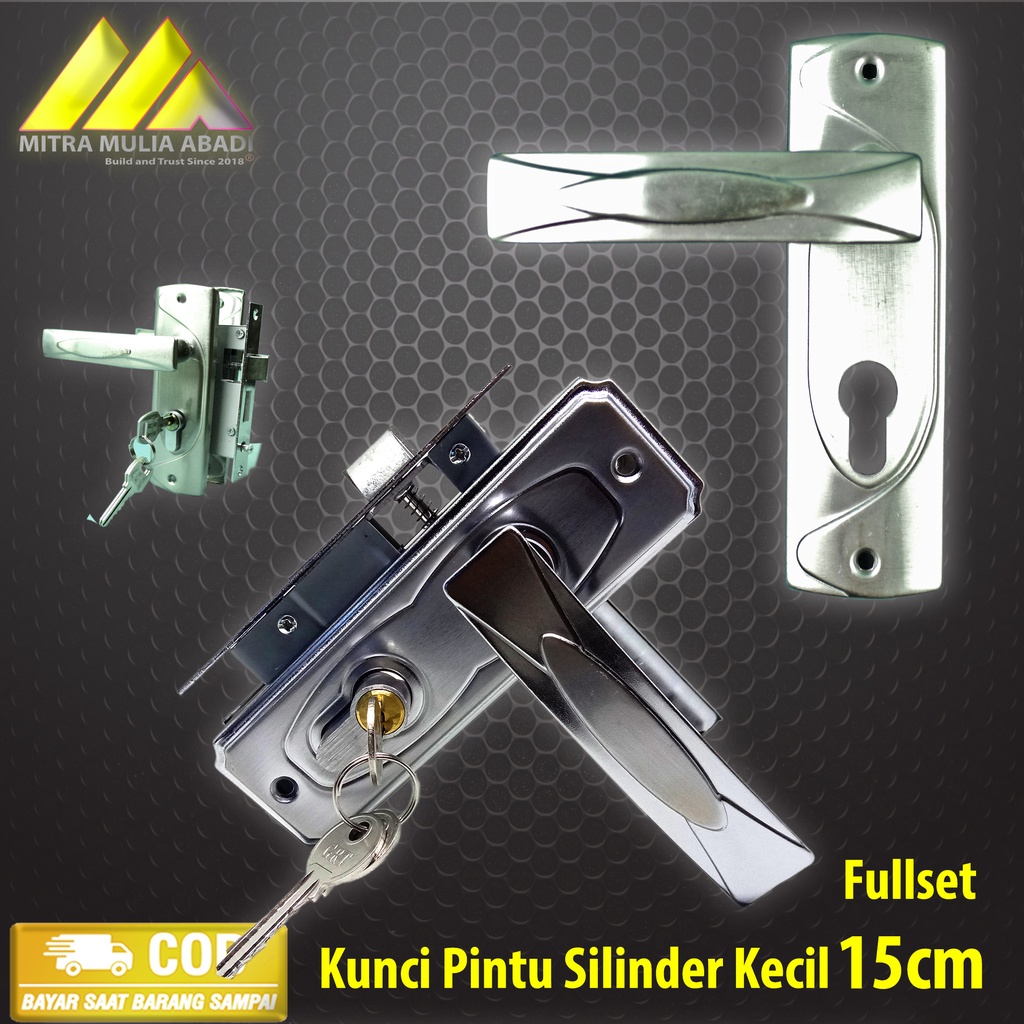 Kunci Pintu Kecil Silinder Murah SILVERGagang Rumah l Handle Full Set