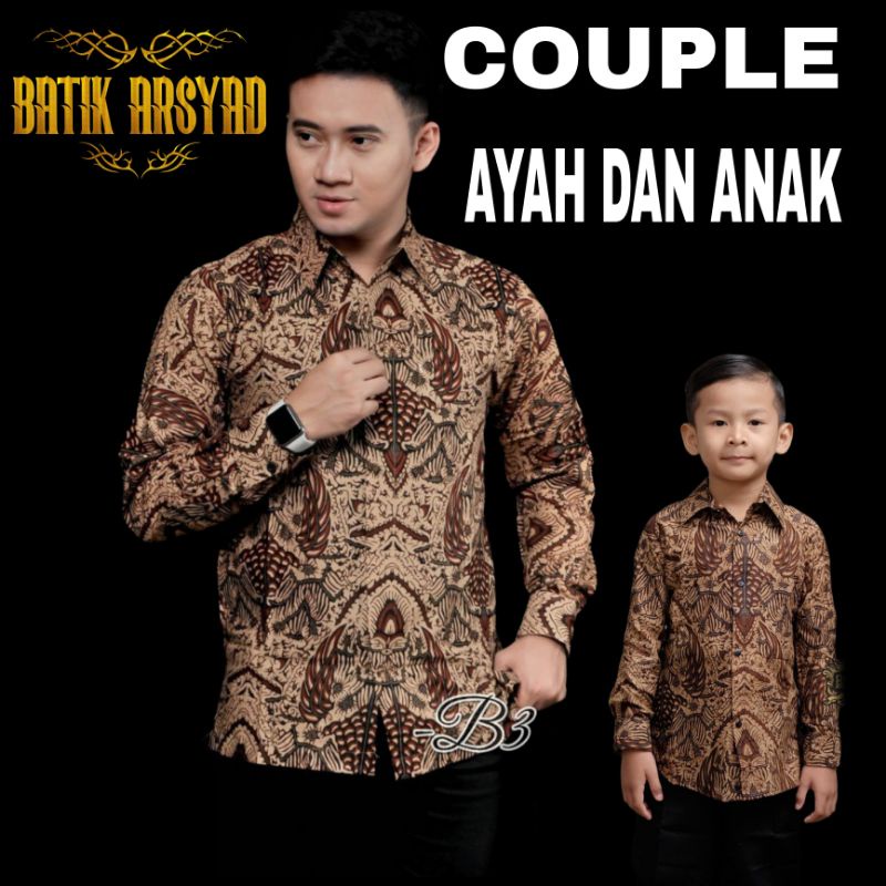 TERBARU Couple sweet || couple batik ayah dan anak cowok BATIK Motif Mataram coklat