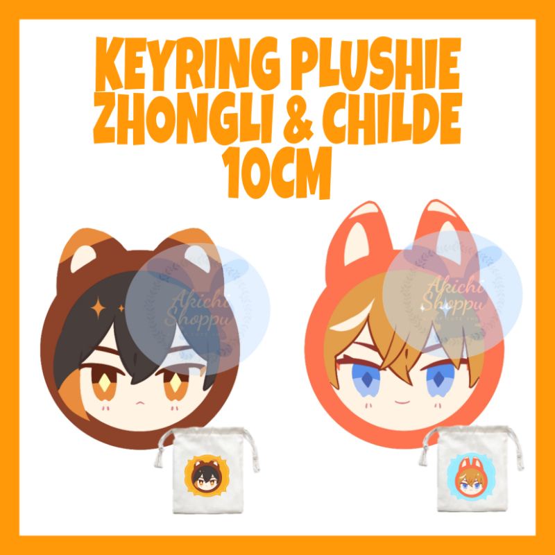 Keyring Doll Zhongli & Doll Childe FREE Pouch Serut