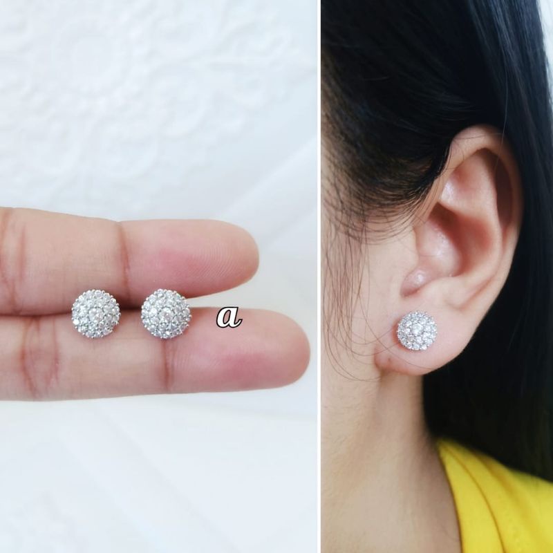 Anting Giwang Titanium Wanita Model Berlian Blink Blink Super Mewah 2