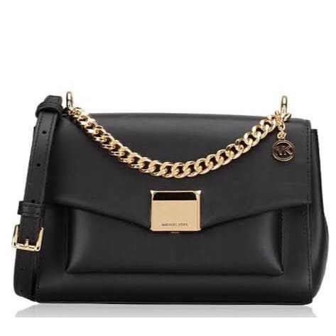Tas Michael Kors Lita Medium Crossbody Leather Black