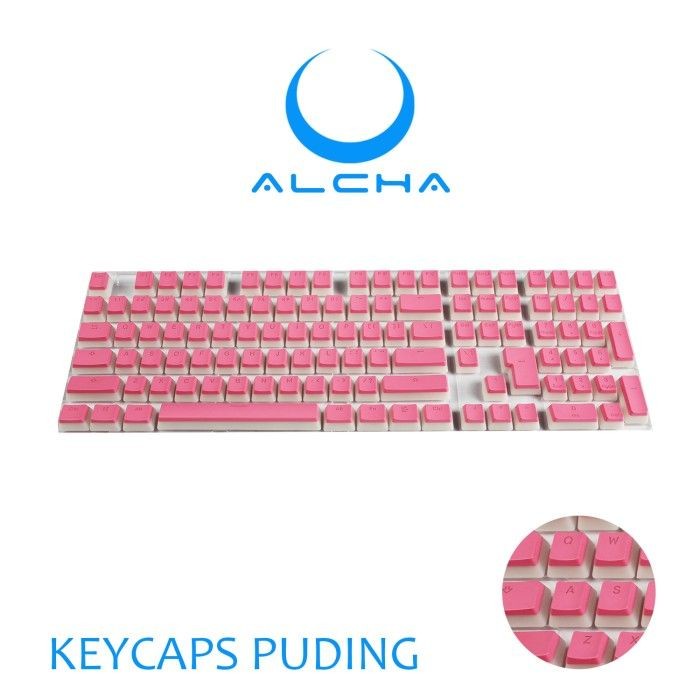 ALCHA KEYCAPS PUDDING / PUDING BACKLIT MECHANICAL KEYBOARD PINK