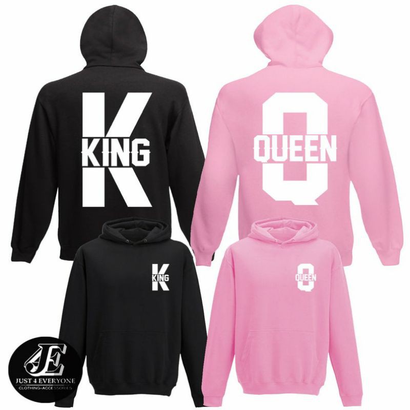 S - XXXXXL(6XL) Jaket Hoodie COUPLE KING QUEEN JUMBO BIGSIZE OVERSIZE Hoodie Couple LOVE Queen King