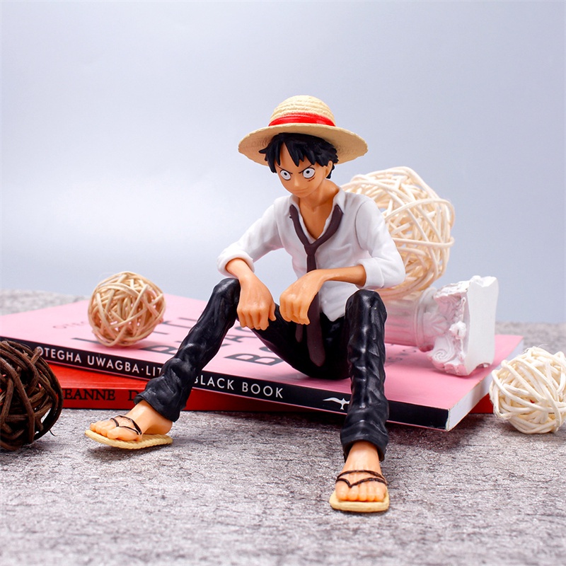 Mainan Action Figure Model Anime One Piece Luffy Duduk Untuk Koleksi