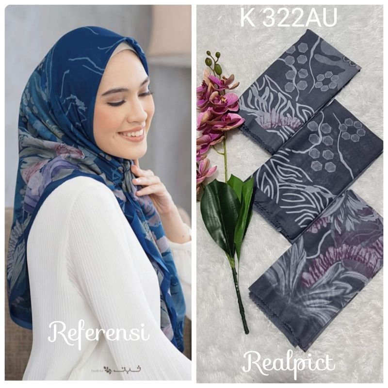 jilbab segi empat  motif voal motif lasercut denay motif voal motif premium (harga grosir partai)