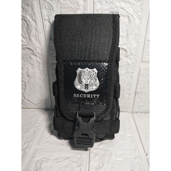 Tas Hp Pinggang Tactical 2 Slot 7 inch Logo Satpam Security