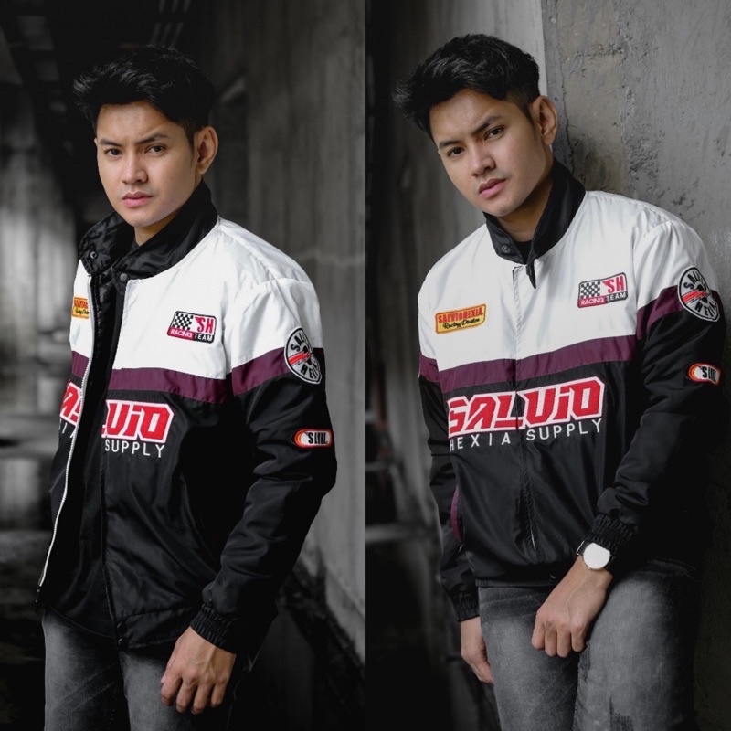 Nascar Hitam Jaket Parasut Jaket Waterpoof Jaket Pria Jaket Nascar Jaket Sport Jaket Outdoor Jaket Racing Jaket Salviohexia