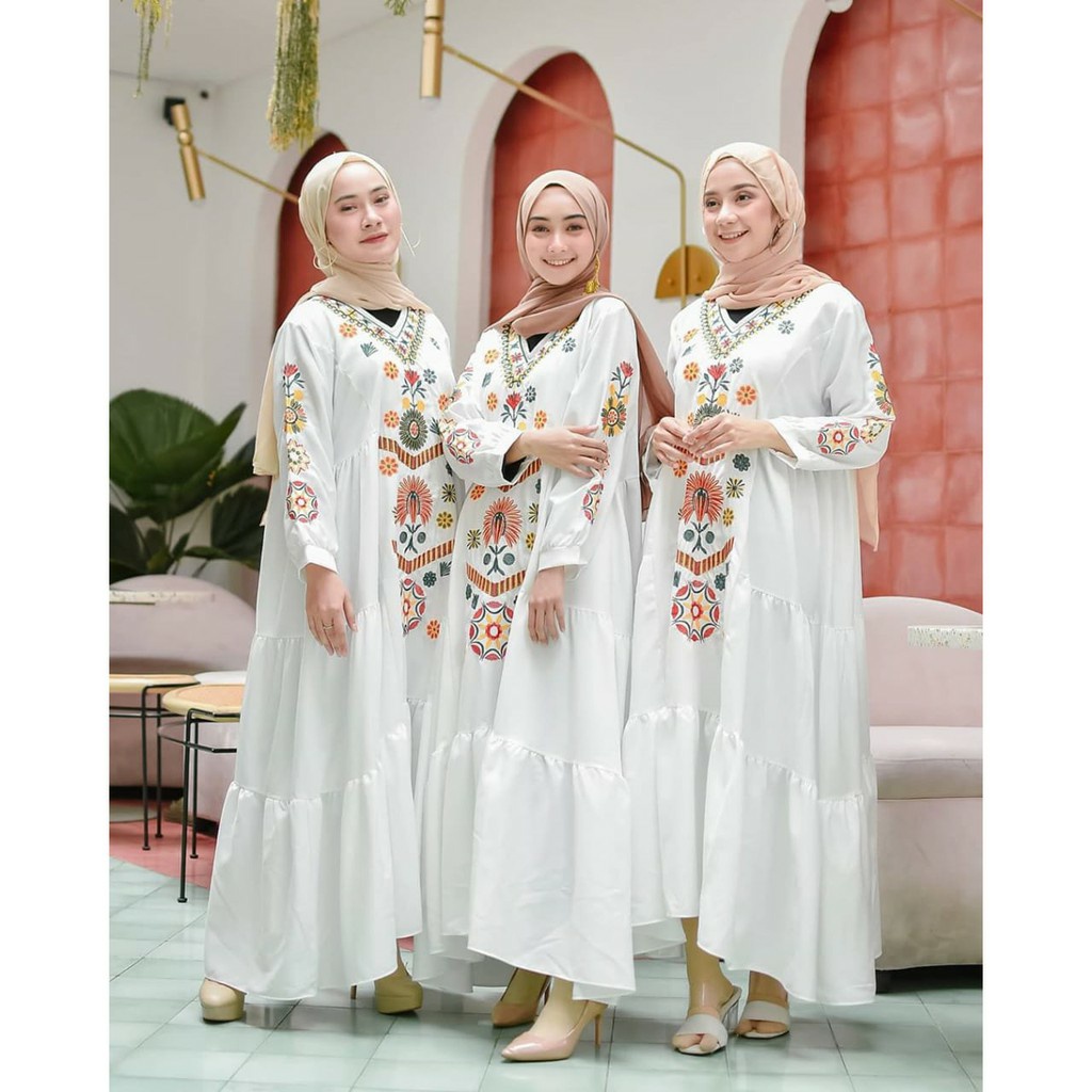 Gamis Dress Terbaru Murah Ramadhani Dress | Torry Burch Mix Bordir | Gamis | Dress Muslim