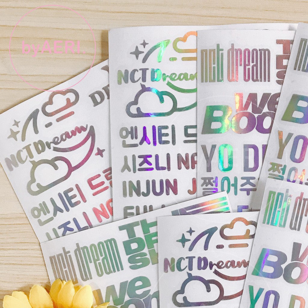 N C T DREAM HOLOGRAM STICKER SHEET A6 (Reload/ Ridin/ Rollin/ We Boom/ The Dream Show)