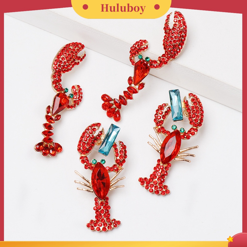 Hu Hu Hu Hu Hu Alat Bantu Pasang Kacamata♡ Anting Kait Gantung Wanita Desain Lobster Hias Berlian Imitasi Gaya Sexy Kreatif Untuk Hadiah