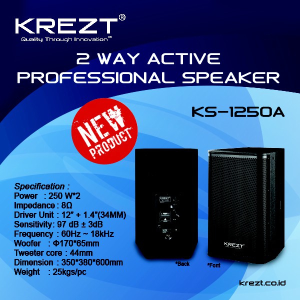 SPEAKER AKTIF KREZT KS 1250A ( 15 INCH ) ORIGINAL
