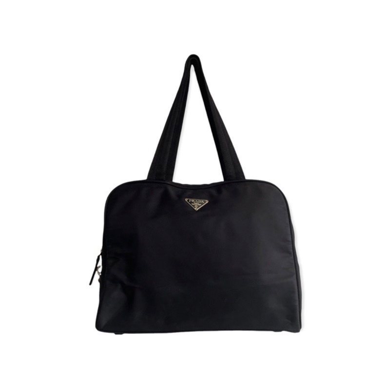 PRELOVED TAS PRADA NYLON TESSUTO HAND TOTE BAG WITH PADLOCK