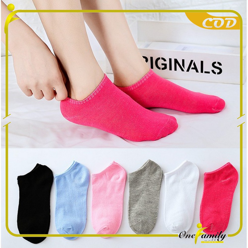 ONE - P51-P54 Kaos Kaki Pendek Dewasa / Kaos Kaki Semata Kaki / Kaos Kaki Ankle Motif / Short Socks-Polos