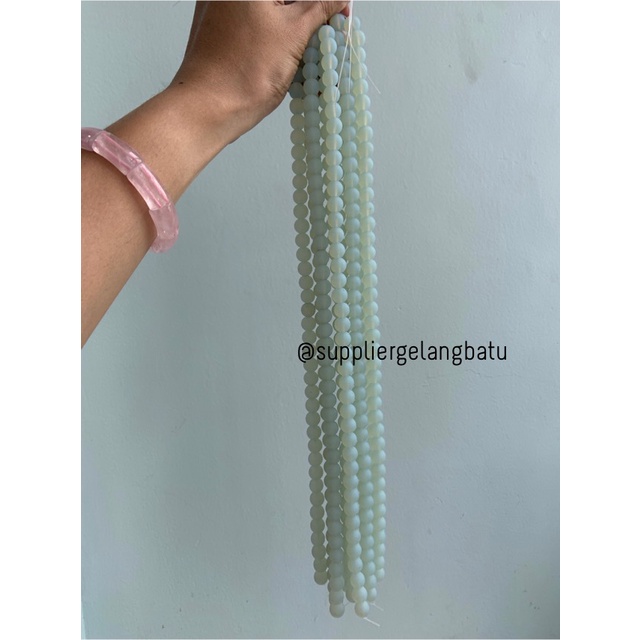 batu 10mm moonstone DOFF opalite akik tembus senter rencengan LANGKA