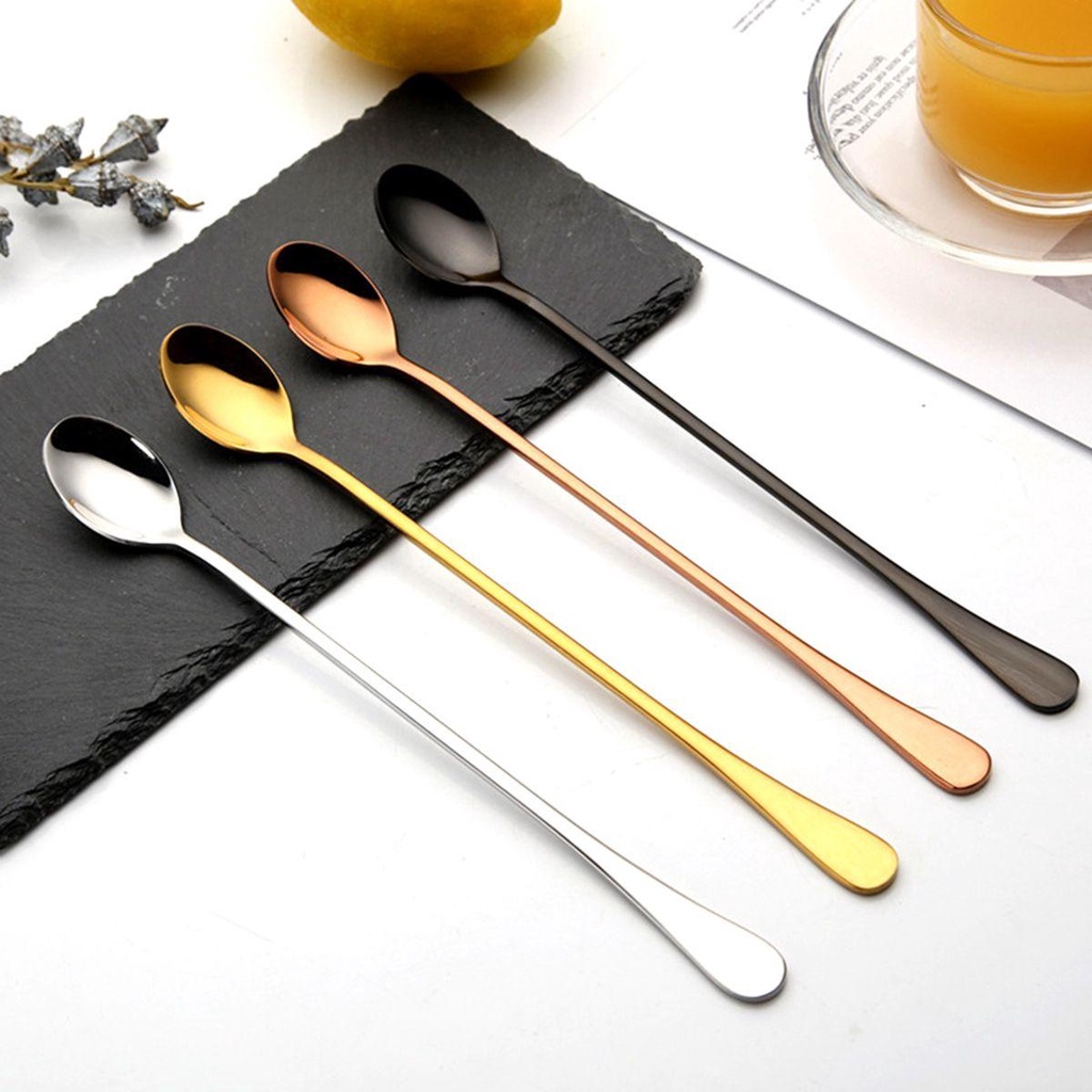 [Elegan] Sendok Teh Dapur Rumah Es Krim Gagang Panjang Scoop Juice Stirring Tool