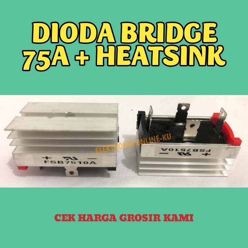 DIODA BRIDGE KIPROK 75A + HEATSINK