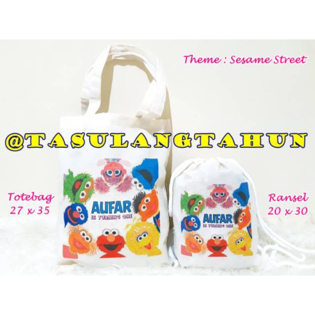 

Tas RANSEL Souvenir Ultah GoodieBag Bingkisan Blacu ELMO SESAME STREET