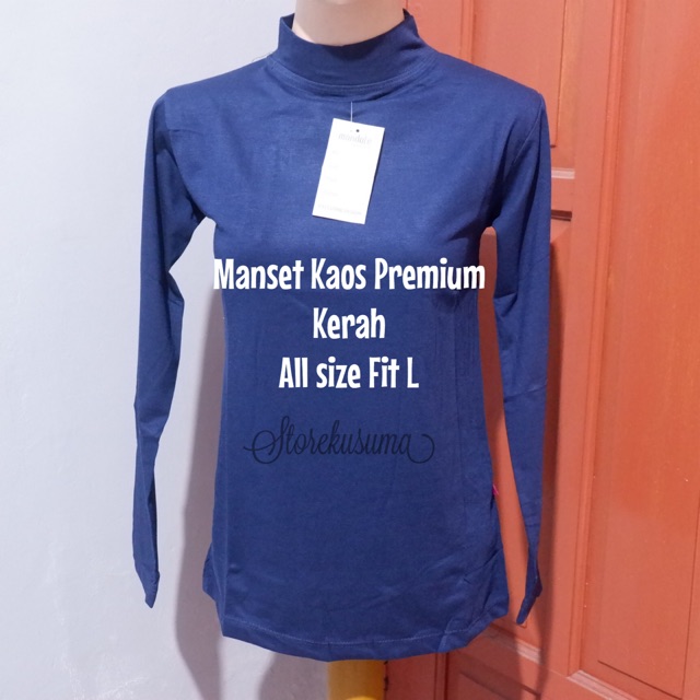 Manset Kaos bahan rayon premium  kerah sanghai ( all size fit L)