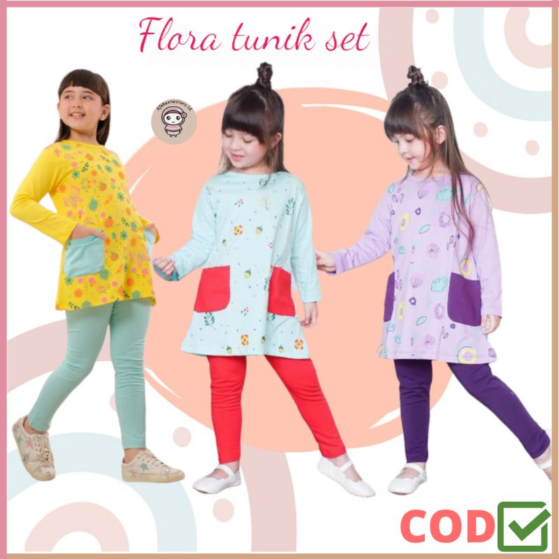 Afsheenastore TRILLOON - FLORA TUNIK SET | ready size 2 4 8 10 Th