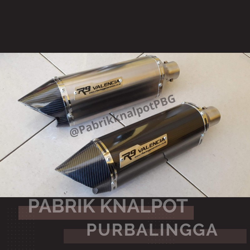 KNALPOT SILINCER R9 VALENCIA TITAN PABRIK GROSIR PURBALINGGA MURAH MOTOR RACING NINJA TIGER CBR