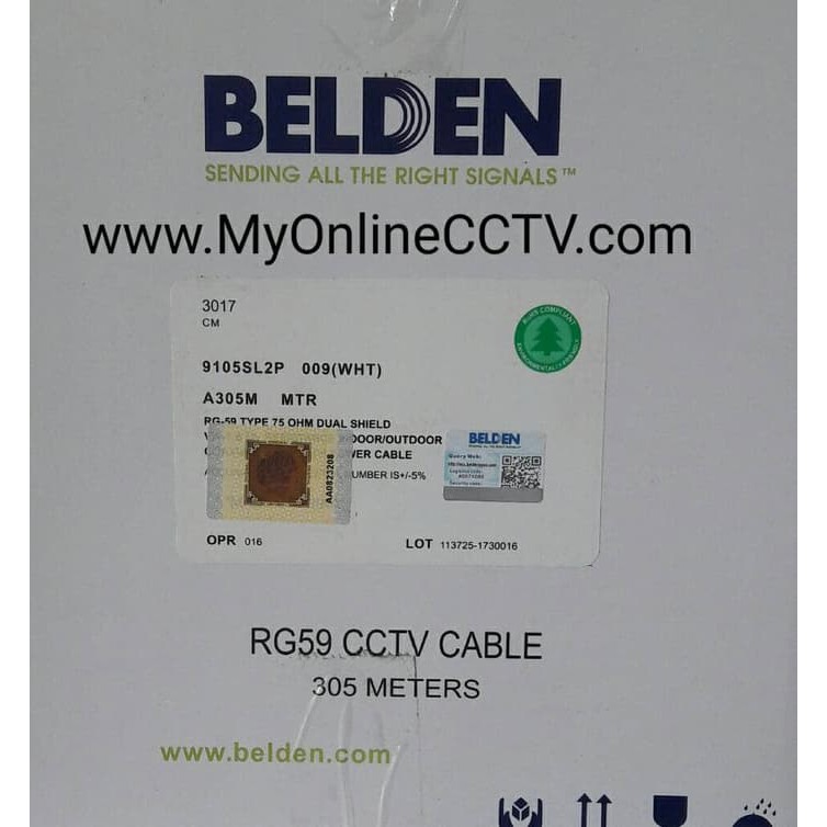 Kabel Camera CCTV Belden Coaxial + Power RG59 RG6 BNC