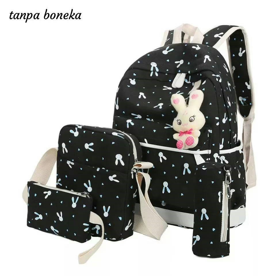 BDKR_TAS - Tas wanita set/ransel beranak/tas beranak 3 in/motif kelinci playboy