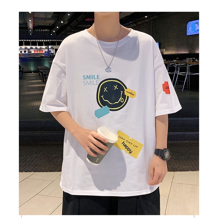 T-SHIRT FASHION EDITING SMILE02,2022 TERBARU,T-SHIRT OVERSIZE,KAOS PRIA DAN WANITA,KAOS UNISEX,T-SHIRT LENGAN PENDEK,KATUN 100%