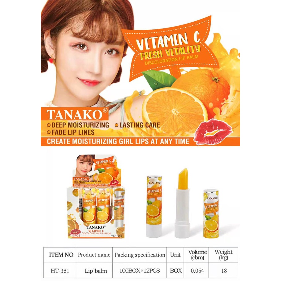1 BOX-Lip Balm Vitamin C Tanako Fresh Vitality HT-361