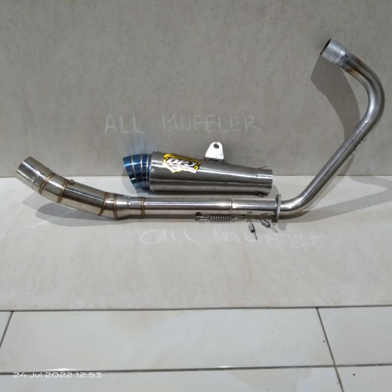 Knalpot Racing DPJ Jigsaw corong blue Tiger full sistem