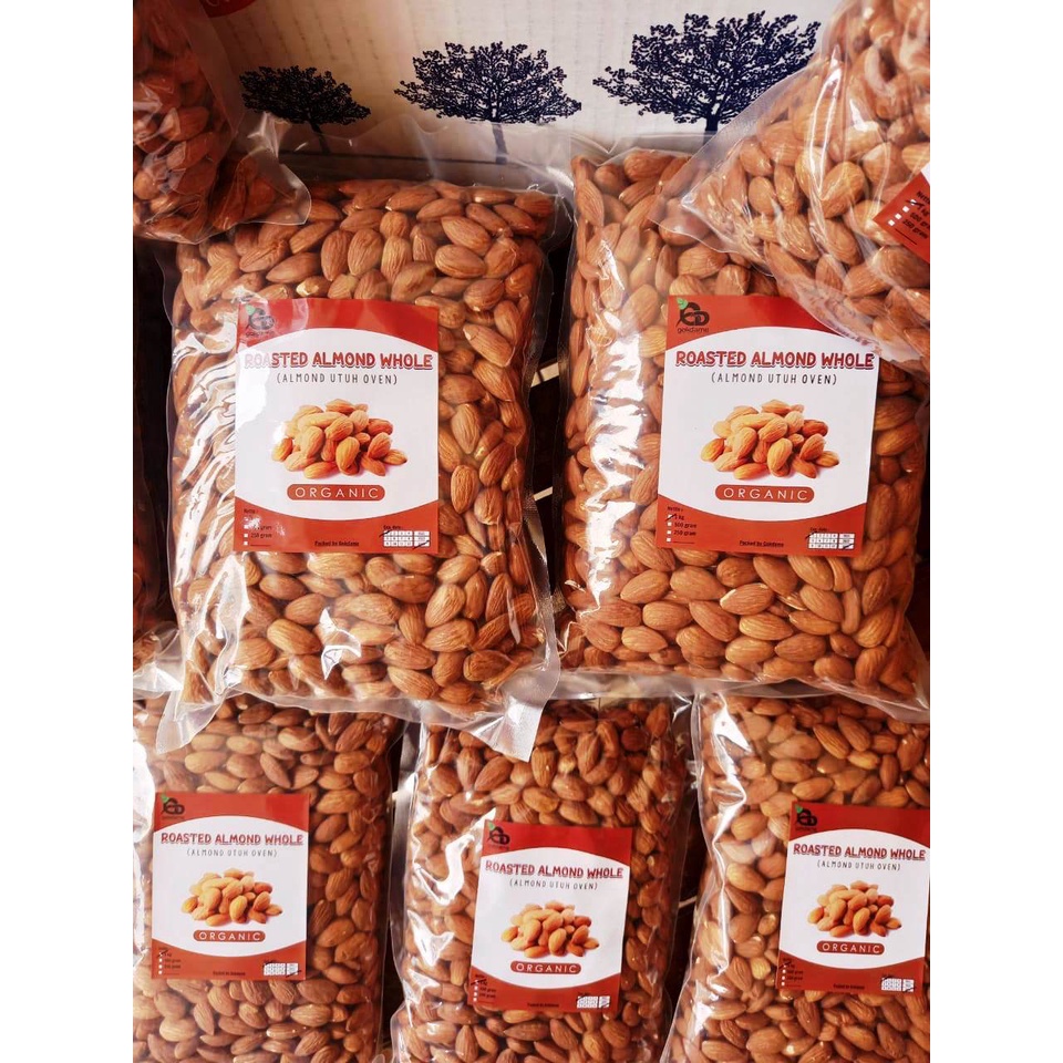 KACANG ALMOND PANGGANG KUPAS / ROASTED ALMOND NATURAL PREMIUM BLUE DIAMOND U.S.A