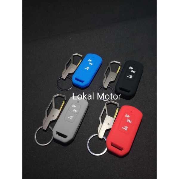 PAKET GANTUNGAN KUNCI POLOS DAN COVER SILICONE REMOTE keyless honda ADV 160 PCX 160 VARIO 160