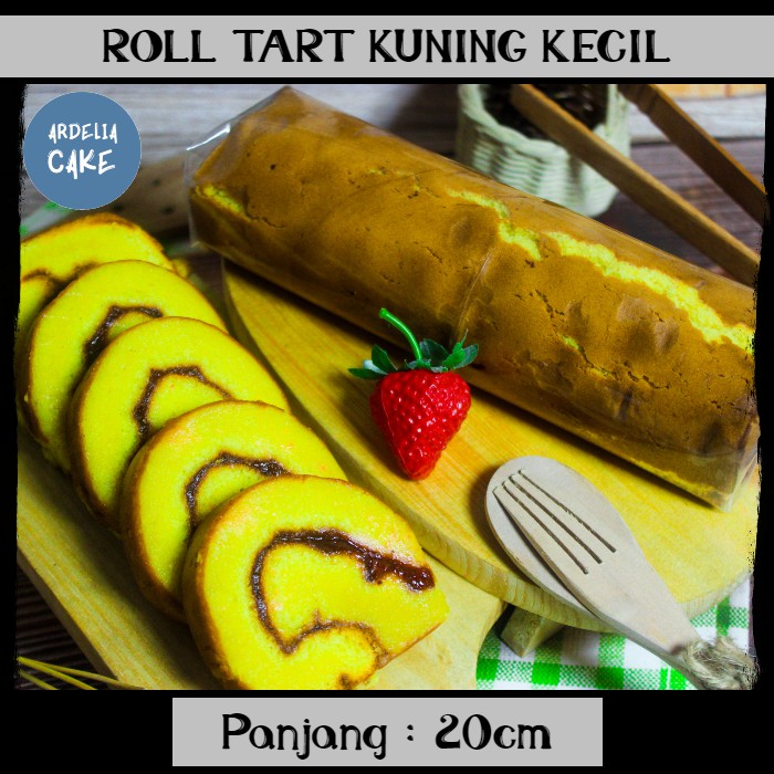 

Roll Tart Kuning Strawberry Kecil | Bolu Gulung Harum & Lembut / Selai Strawberry