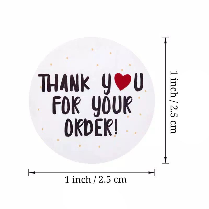 Stiker Label Thank You / Sticker Thank You ( Harga SATUAN = 2,5 Cm / 1 Pcs)