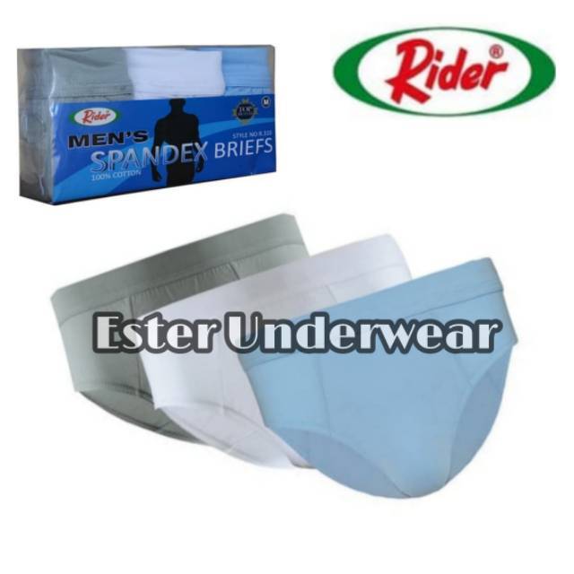 Celana Dalam Rider MENS SPANDEX R 310 B Dus Biru 100% Katun isi 3Pcs