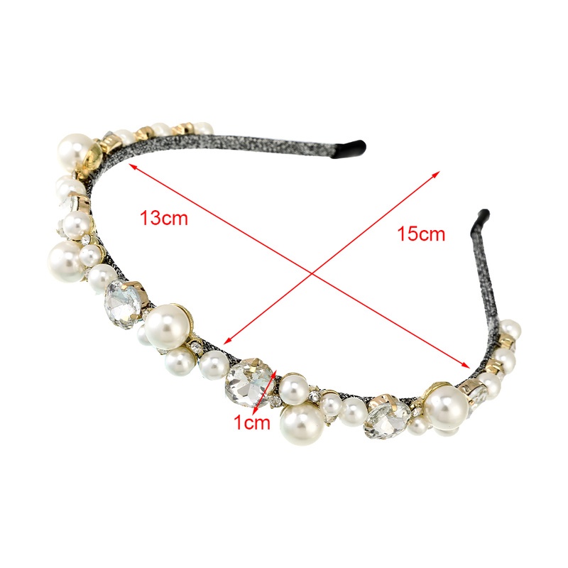 Korean Baroque Pearl Rhinestone Headband Fashion Temperament Diamond Hairband Women Hair Accessories