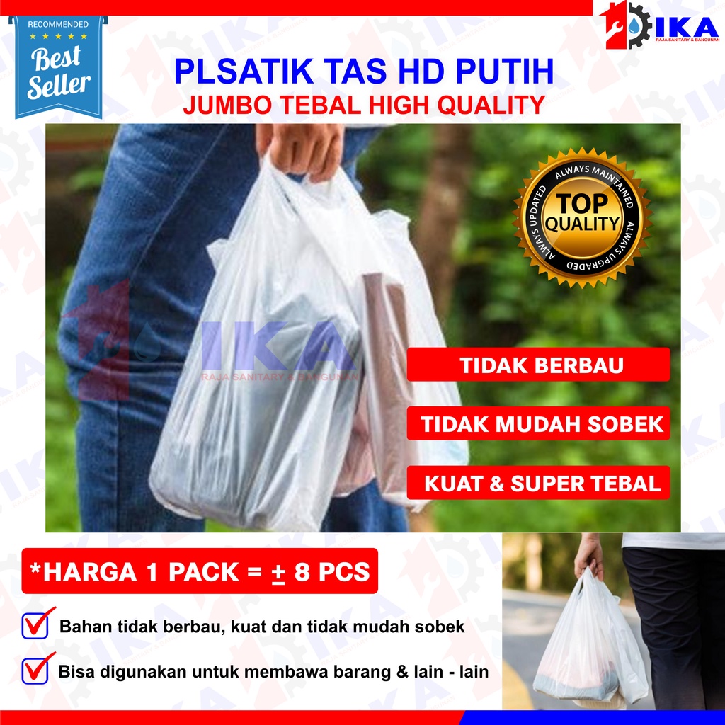 Kantong Plastik ekonomis putih susu Ukuran 24 dan 40 Kualitas Tebal tidak mudah sobek