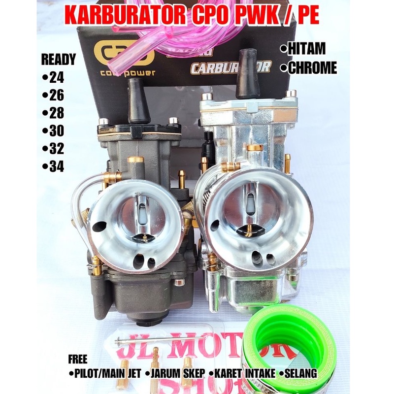 KARBU KARBURATOR CPO PE PWK 24 26 28 30 32 34 B S RACING FREE PILOT JET MAINJET KARET INTAKE