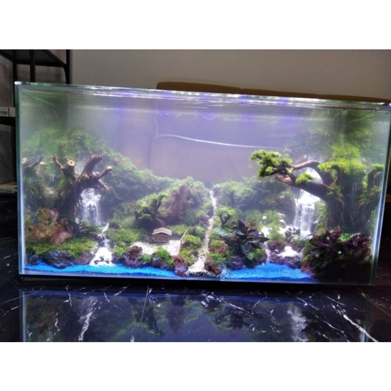Aquarium Aquascape Waterfall Fullset 1 Meter Murah/Akuarium Aquascape Waterfall Fullset 100cm